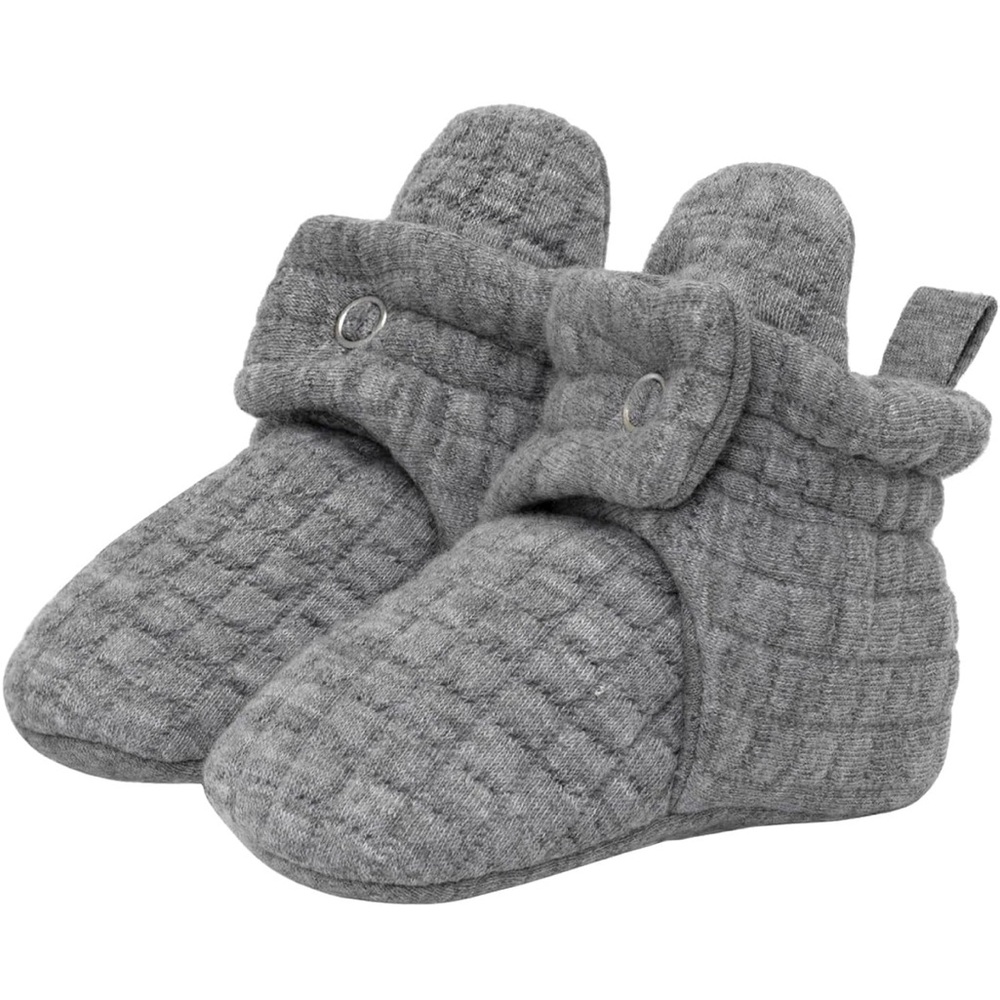 Robeez Koda Grey Jersey Knit snap booties - 3-6 month